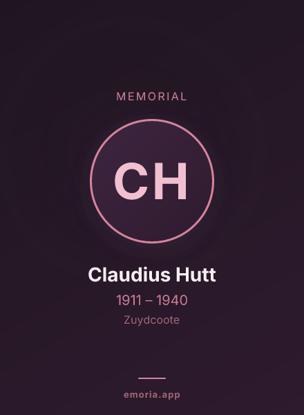 Memorial portrait of Claudius Hutt