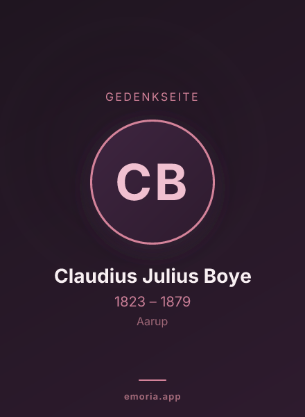 Gedenkportrait von Claudius Julius Boye