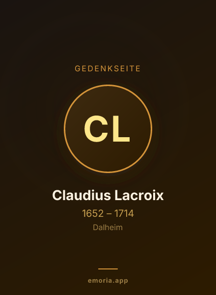 Gedenkportrait von Claudius Lacroix