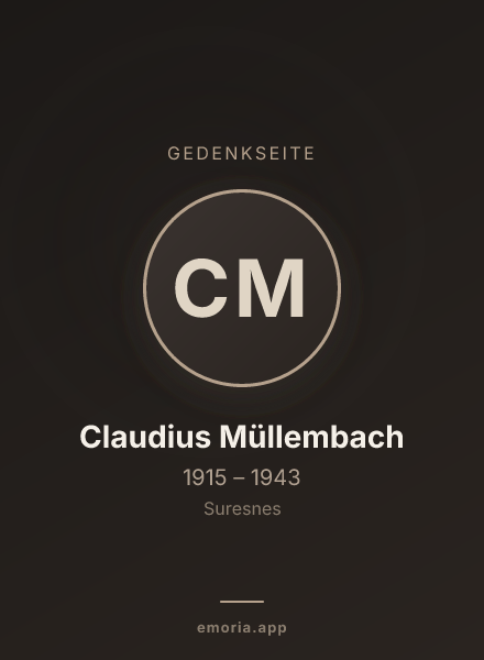 Gedenkportrait von Claudius Müllembach