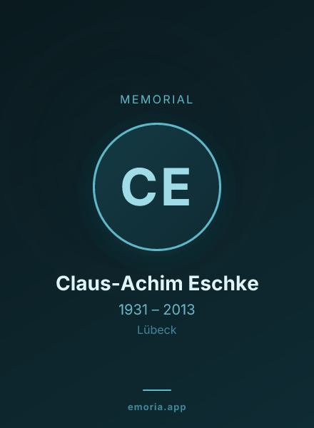 Memorial portrait of Claus-Achim Eschke