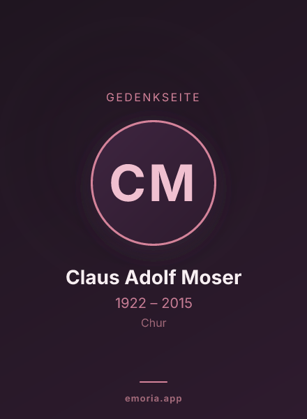 Gedenkportrait von Claus Adolf Moser