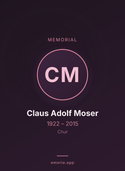 Memorial portrait of Claus Adolf Moser
