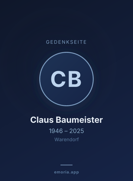 Gedenkportrait von Claus Baumeister