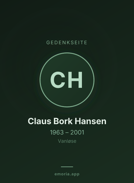 Gedenkportrait von Claus Bork Hansen