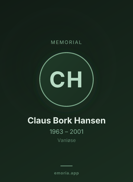 Memorial portrait of Claus Bork Hansen