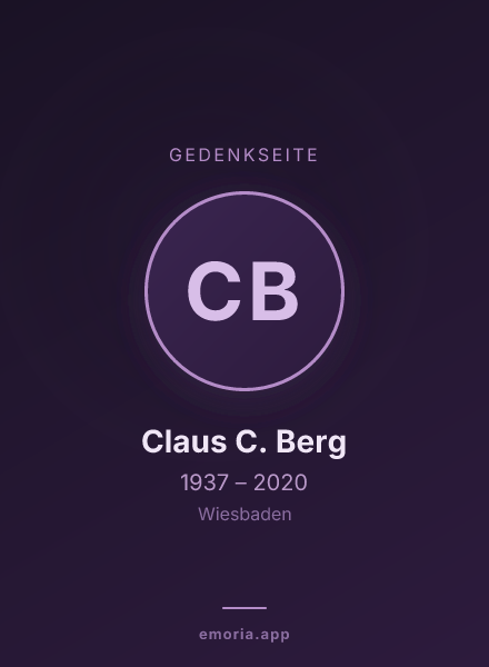 Gedenkportrait von Claus C. Berg