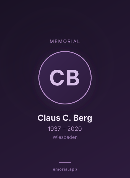Memorial portrait of Claus C. Berg