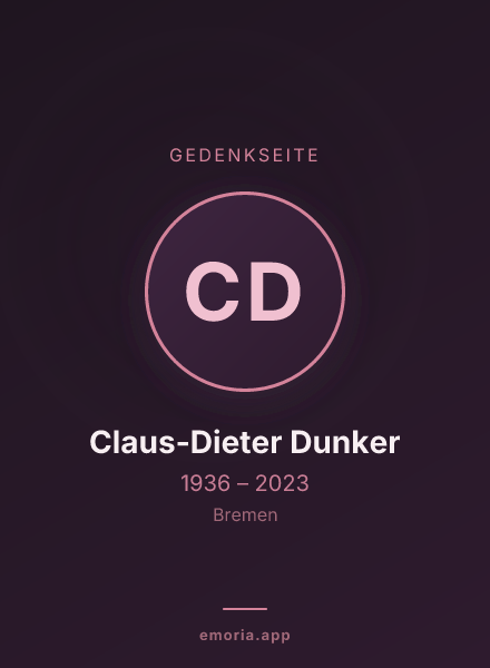 Gedenkportrait von Claus-Dieter Dunker