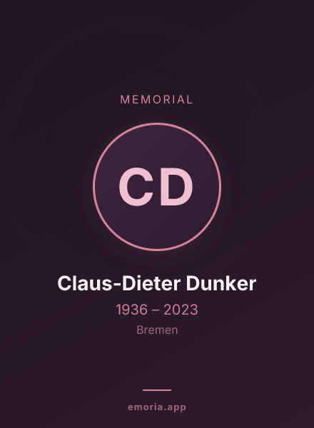 Memorial portrait of Claus-Dieter Dunker