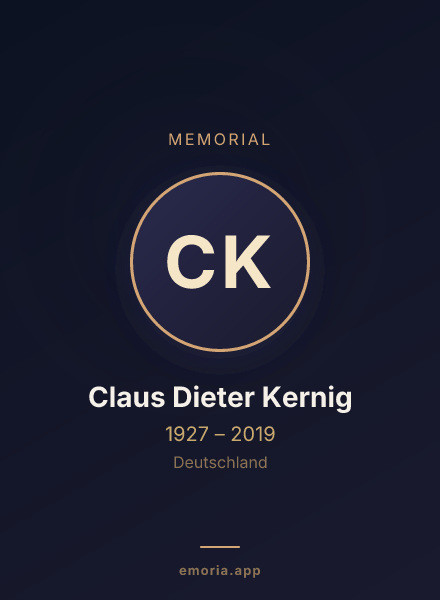 Memorial portrait of Claus Dieter Kernig