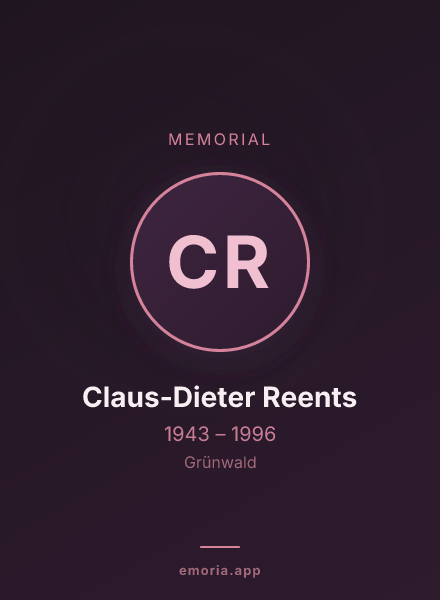 Memorial portrait of Claus-Dieter Reents