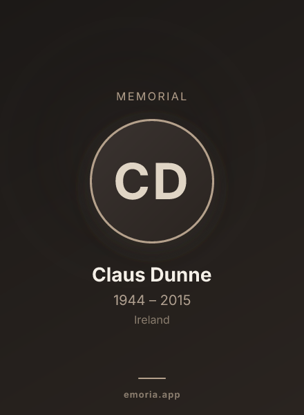 Memorial portrait of Claus Dunne