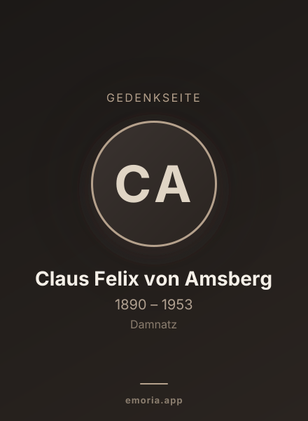 Gedenkportrait von Claus Felix von Amsberg