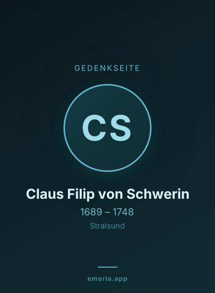 Gedenkportrait von Claus Filip von Schwerin