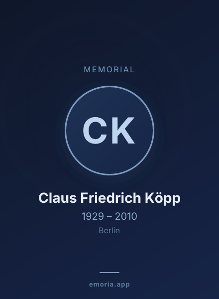 Memorial portrait of Claus Friedrich Köpp