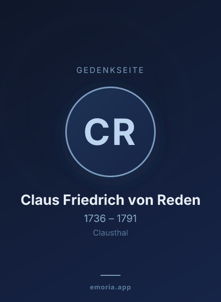 Gedenkportrait von Claus Friedrich von Reden