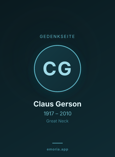 Gedenkportrait von Claus Gerson
