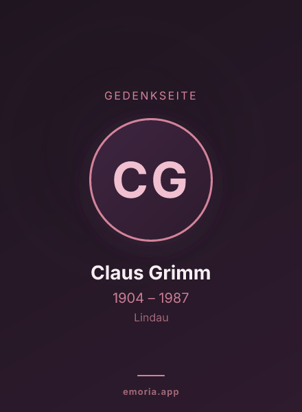 Gedenkportrait von Claus Grimm