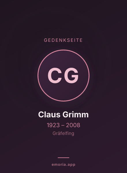 Gedenkportrait von Claus Grimm