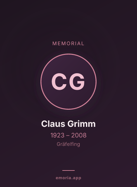Memorial portrait of Claus Grimm