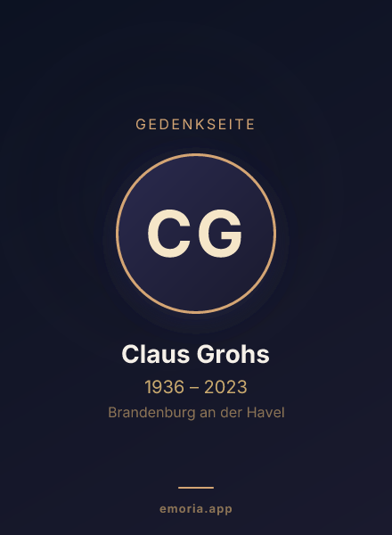Gedenkportrait von Claus Grohs