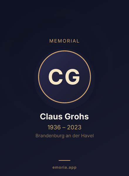 Memorial portrait of Claus Grohs
