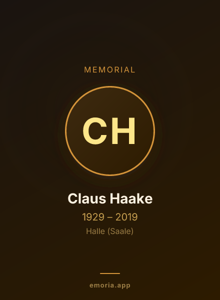 Memorial portrait of Claus Haake