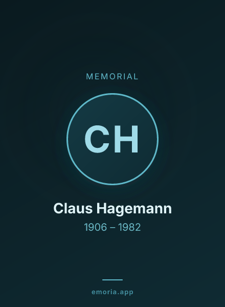 Memorial portrait of Claus Hagemann