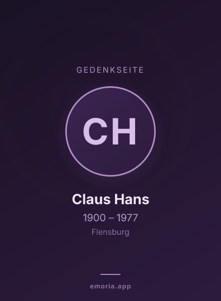Gedenkportrait von Claus Hans