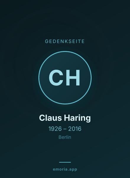 Gedenkportrait von Claus Haring