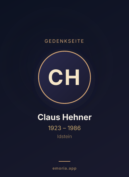 Gedenkportrait von Claus Hehner