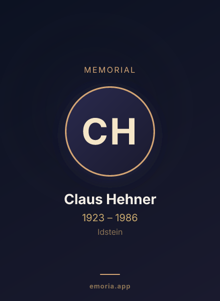 Memorial portrait of Claus Hehner