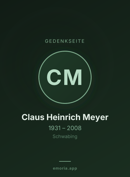 Gedenkportrait von Claus Heinrich Meyer