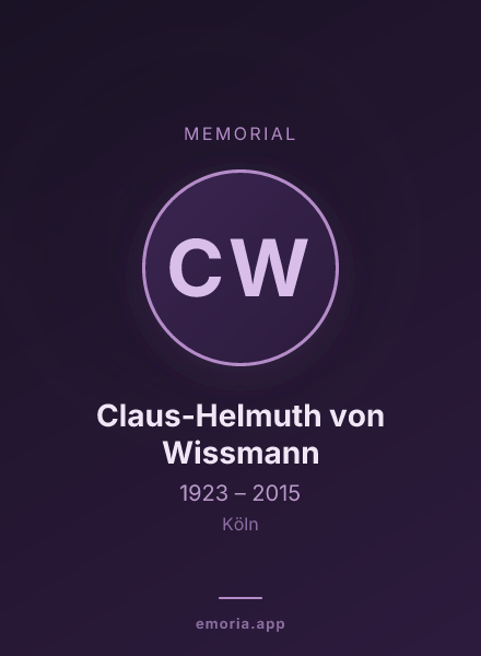 Memorial portrait of Claus-Helmuth von Wissmann