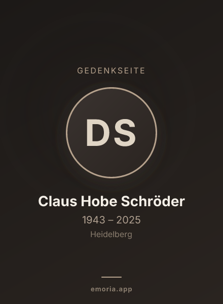 Gedenkportrait von Dr. Claus Hobe Schröder