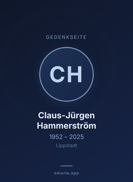 Gedenkportrait von Claus-Jürgen Hammerström