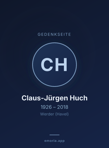 Gedenkportrait von Claus-Jürgen Huch