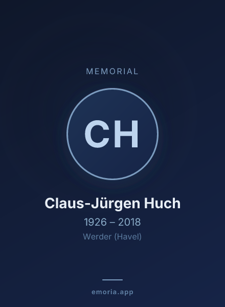 Memorial portrait of Claus-Jürgen Huch