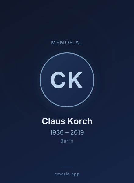 Memorial portrait of Claus Korch