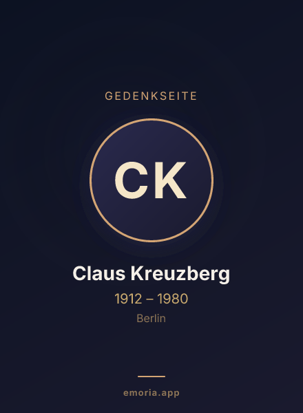 Gedenkportrait von Claus Kreuzberg
