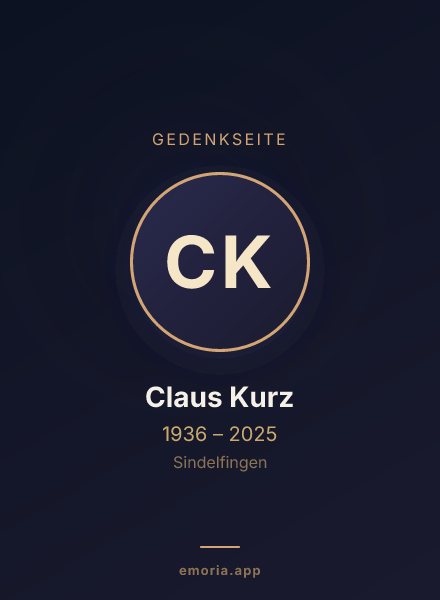 Gedenkportrait von Claus Kurz