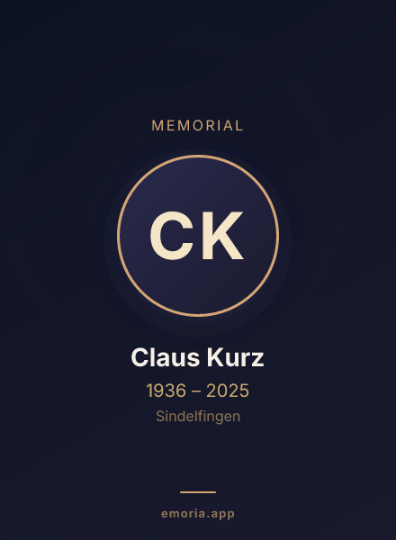 Memorial portrait of Claus Kurz