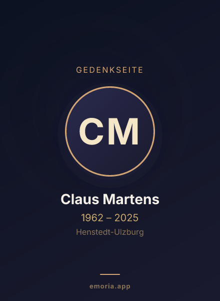 Gedenkportrait von Claus Martens