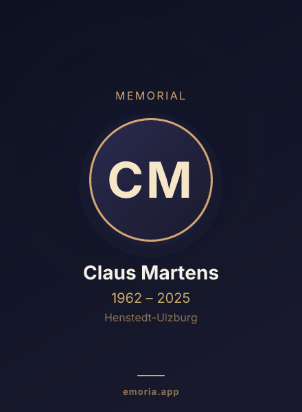 Memorial portrait of Claus Martens