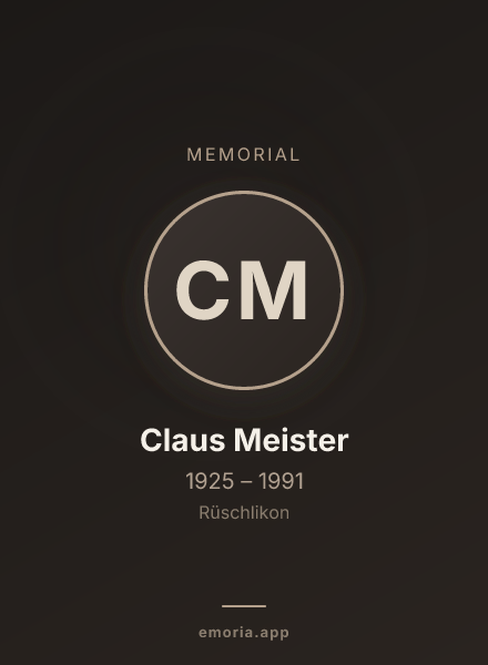 Memorial portrait of Claus Meister