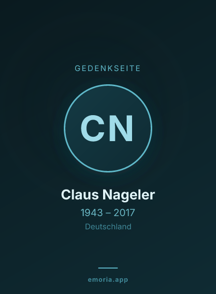 Gedenkportrait von Claus Nageler