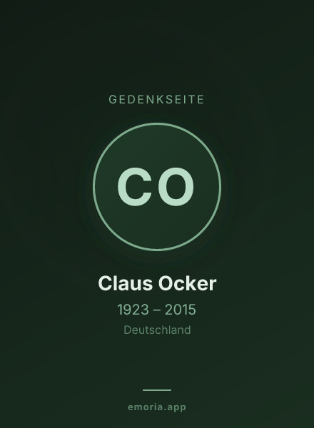 Gedenkportrait von Claus Ocker