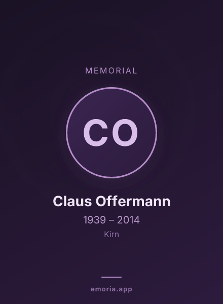 Memorial portrait of Claus Offermann