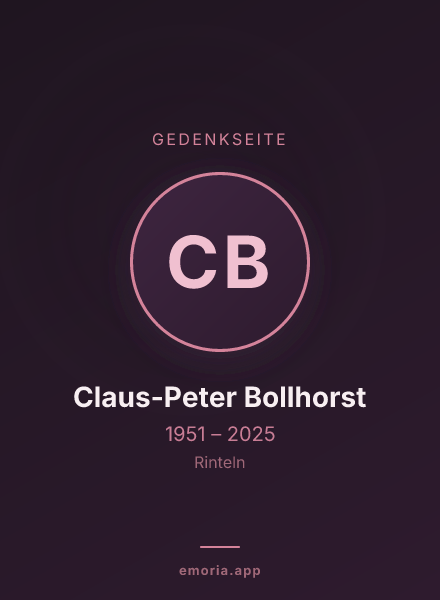 Gedenkportrait von Claus-Peter Bollhorst